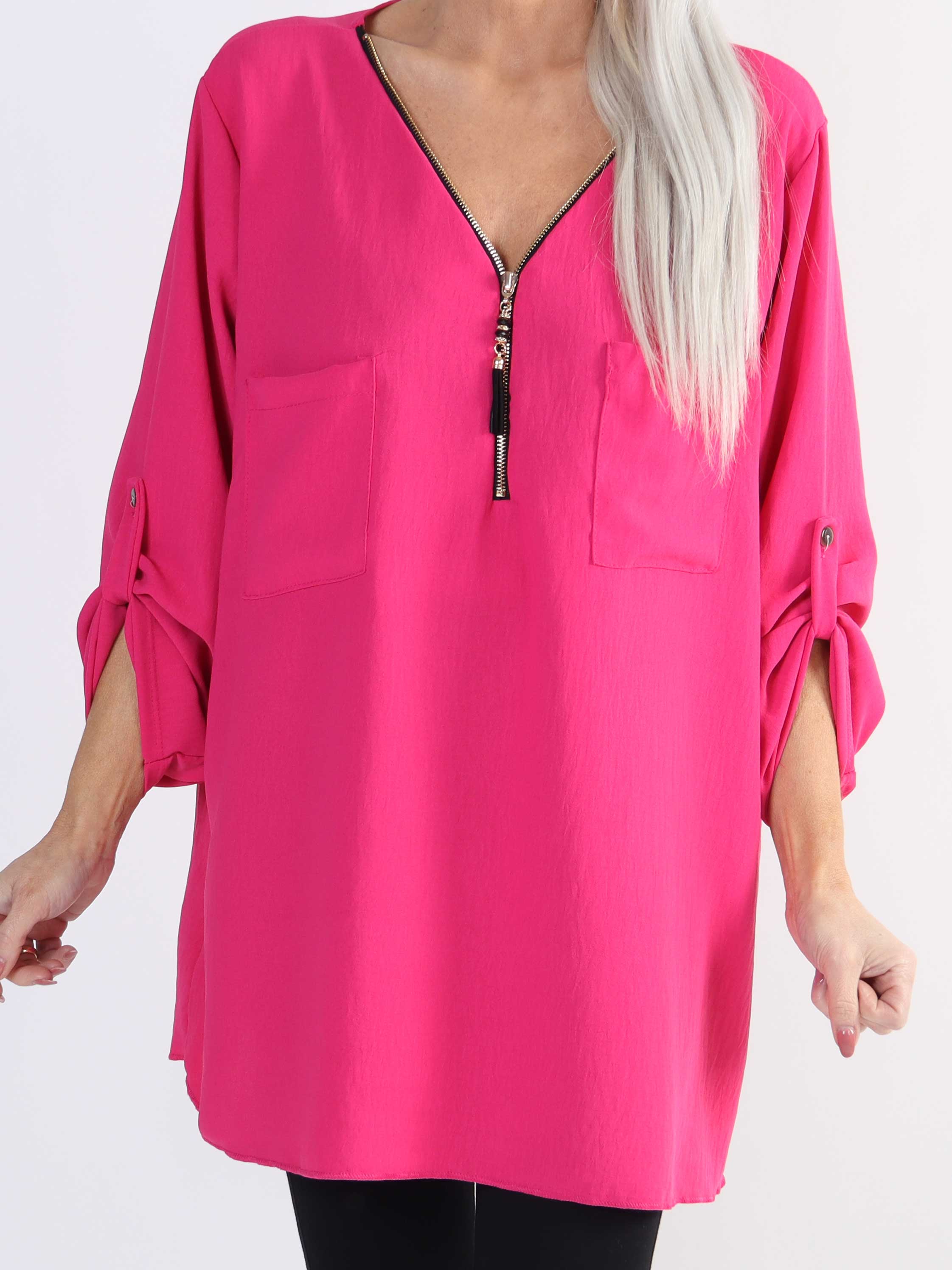 Claudia - Basic tunika med dragkedja i plus size